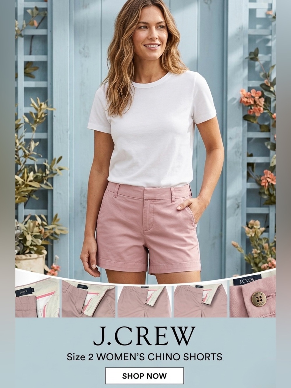 J.Crew Chino Shorts Dusty Rose Pink Size 2